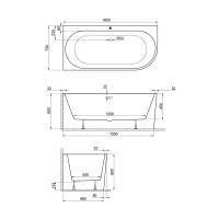 Акриловая ванна Polimat Sola 00027 160×75 L пристенная белый — 4