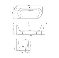 Акриловая ванна Polimat Sola 00037 160×75 L пристенная черный матовый — 3