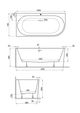 Ванна акриловая Polimat SOLA 160x75 L пристенная, черный матовый