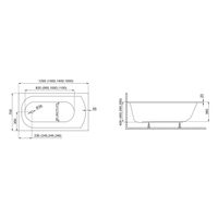 Акриловая ванна Polimat Classic Slim 00286 150×70 с ножками — 4