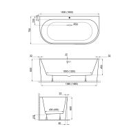 Акриловая ванна Polimat Sola 00414 150×75 пристенная белый — 5