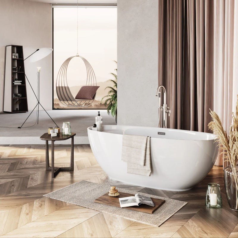 Акриловая ванна Polimat Kivi 00471 165×75 отдельностоящая белый