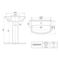 Раковина EkoKerama Romanza 65 см 0113 — 4