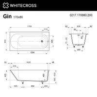 Ванна из искусственного камня WHITECROSS Gin 170×80 solid surface / 0217.170080.200 белый матовый — 5