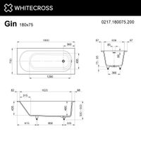 Ванна из искусственного камня WHITECROSS Gin 180x75 solid surface / 0217.180075.200 белый матовый — 5