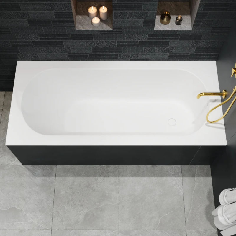 Ванна из искусственного камня WHITECROSS Gin 180×80 solid surface / 0217.180080.200 белый матовый