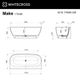 Ванна WHITECROSS Make 170x80 (белый мат) иск. камень