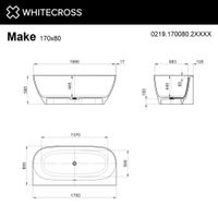 Ванна из искусственного камня WHITECROSS Make 170×80 solid surface / 0219.170080.2XXXX (RAL матовый) — 2