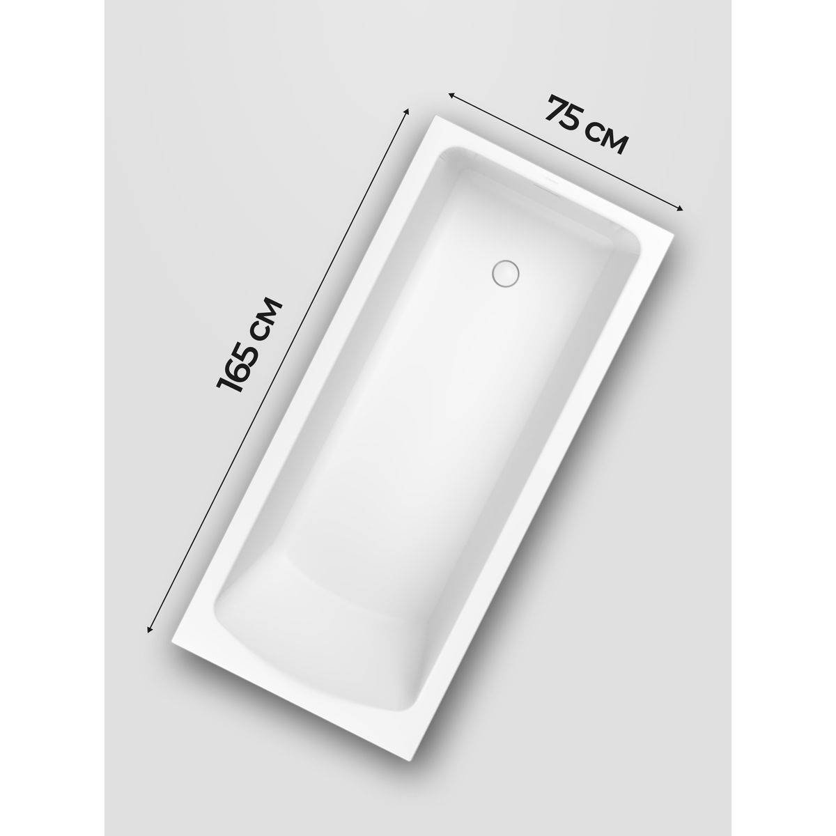 Ванна WHITECROSS Coin 165x75 (белый мат) иск. камень