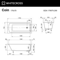 Ванна из искусственного камня WHITECROSS Coin 170x75 solid surface / 0224.170075.200 белый матовый — 4