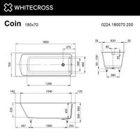 Ванна из искусственного камня WHITECROSS Coin 180x70 solid surface / 0224.180070.200 белый матовый — 4