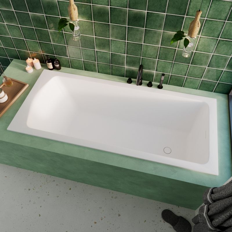 Ванна из искусственного камня WHITECROSS Coin 180x75 solid surface / 0224.180075.200 белый матовый