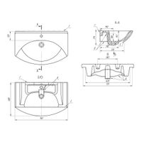 Раковина Dreja Лагуна 75 см / 028230 — 4