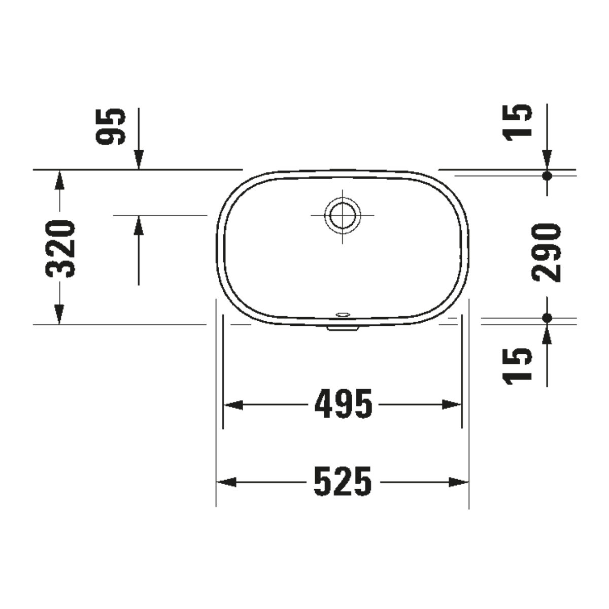 Умывальник встраиваемый Duravit D-Code 495 0338490000