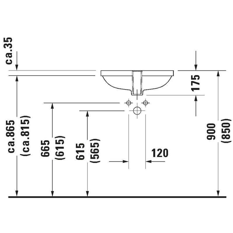 Умывальник встраиваемый Duravit D-Code 495 0338490000