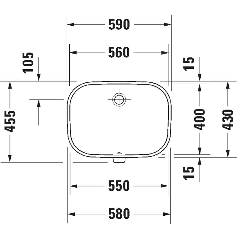 Умывальник встраиваемый Duravit D-Code 560 0338560000
