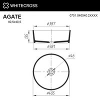 Раковина WHITECROSS Agate D=40,5 иск. камень solid surface / 0701.040040.2XXXX (RAL матовый) — 2