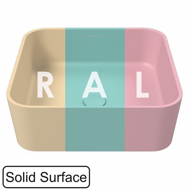 Раковина WHITECROSS Garnet 40,5×40,5 иск. камень solid surface / 0702.040040.2XXXX (RAL матовый)