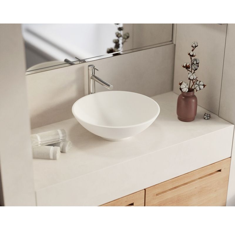 Умывальник WHITECROSS Jade D=40,5 (белый мат) иск. камень