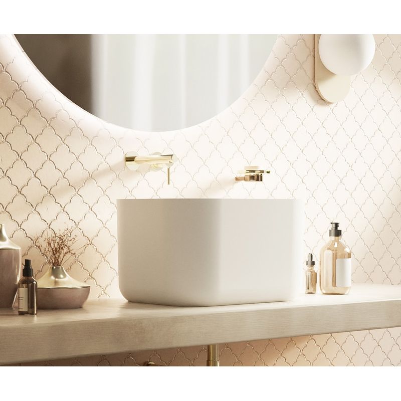 Раковина WHITECROSS Lazurit 50×40 иск. камень solid surface / 0713.050040.200S белый матовый