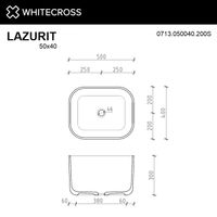 Раковина WHITECROSS Lazurit 50×40 иск. камень solid surface / 0713.050040.200S белый матовый — 6