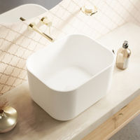 Раковина WHITECROSS Lazurit 50×40 иск. камень solid surface / 0713.050040.200S белый матовый — 2