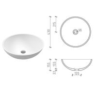 Раковина WHITECROSS Cornelian D=43 иск. камень / 0714.043043.200 белый матовый — 4