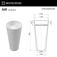 Раковина WHITECROSS Air D=40,5 иск. камень solid surface / 0738.040040.203 черный/белый матовый — 2