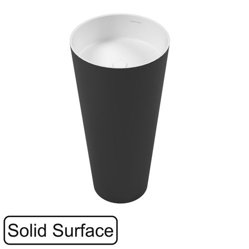 Раковина WHITECROSS Air D=40,5 иск. камень solid surface / 0738.040040.203 черный/белый матовый