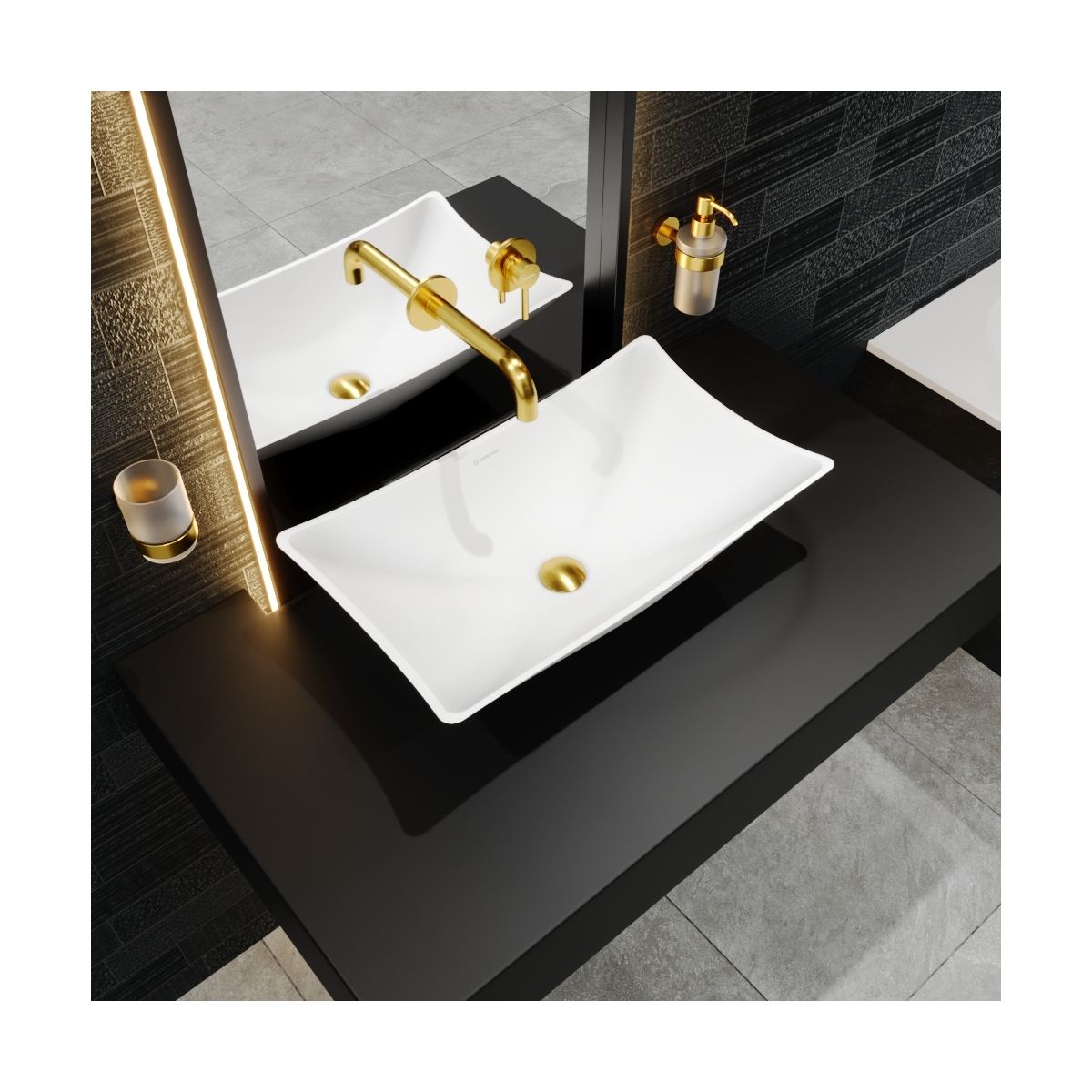 Умывальник WHITECROSS Coral 60x34,5 (белый мат) иск. камень