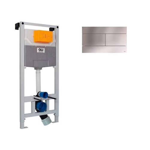 Инсталляция для унитаза OLI120 099949 с клавишей смыва Slim хром матовый 659046