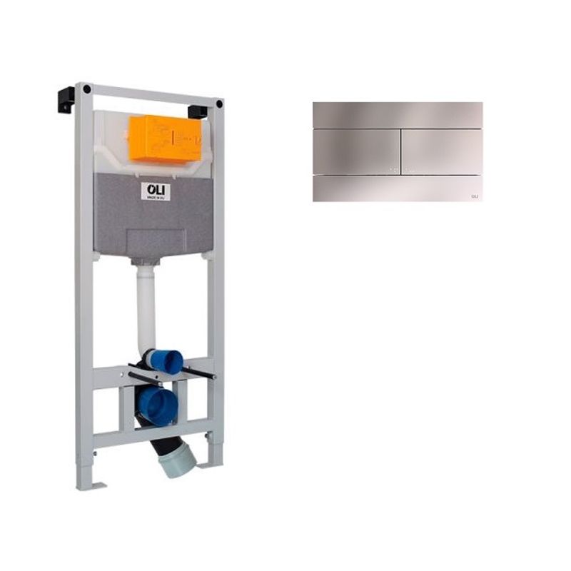 Инсталляция для унитаза OLI120 099949 с клавишей смыва Slim хром матовый 659046