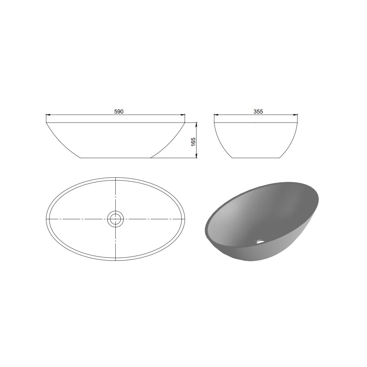Раковина Holbi Dione SR 1.02.006.11.1 белый матовый