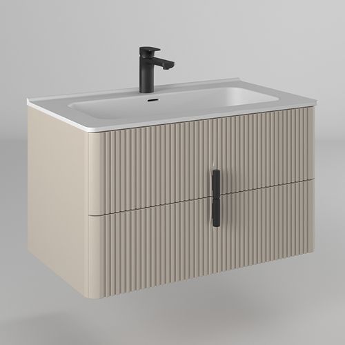 Тумба с раковиной BRIZ Арно 80 + Прато / 105 03-18080-16 00 БЕЖ белый матовый/бежевый матовый