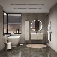 Тумба с раковиной BRIZ Арно 100 + Прато / 105 03-18100-16 00 БЕЖ белый матматовый/бежевый матовый — 4