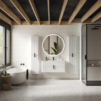 Шкаф-пенал для ванной BRIZ Бьянко 35 левый / 106 10-08035-00 01 БЕЛ белый матовый — 5