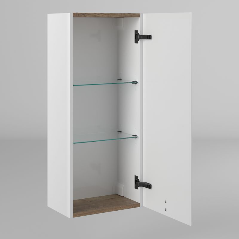 Шкаф-пенал для ванной BRIZ Бьянко 35 левый / 106 10-08035-00 01 БЕЛ белый матовый