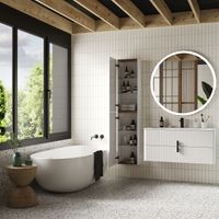 Шкаф-пенал для ванной BRIZ Бьянко 35 левый / 106 10-08035-00 01 БЕЛ белый матовый — 4