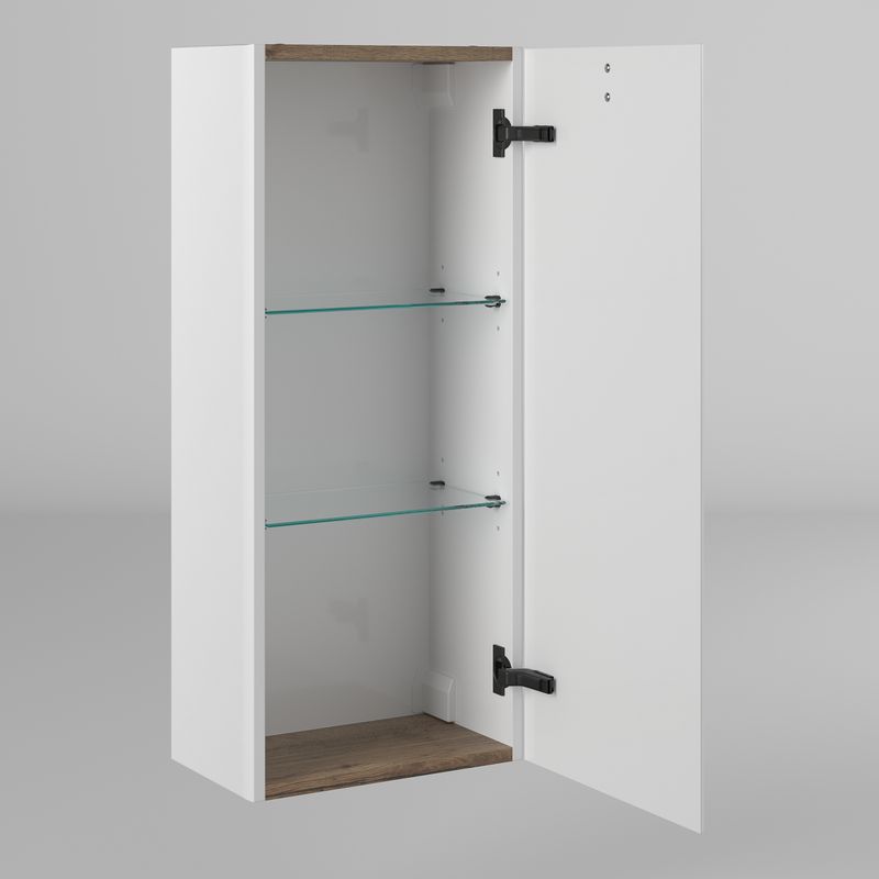 Шкаф-пенал для ванной BRIZ Бьянко 35 правый / 106 10-08035-00 02 БЕЛ белый матовый