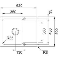 Кухонная мойка из искусственного камня Franke OID 611-62 114.0443.356 цвет оникс — 2