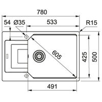 Кухонная мойка из искусственного камня Franke UBG 611-78L 114.0595.287 графит — 2