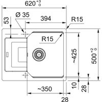 Кухонная мойка из искусственного камня Franke UBG 611-62 114.0595.317 бежевая — 2