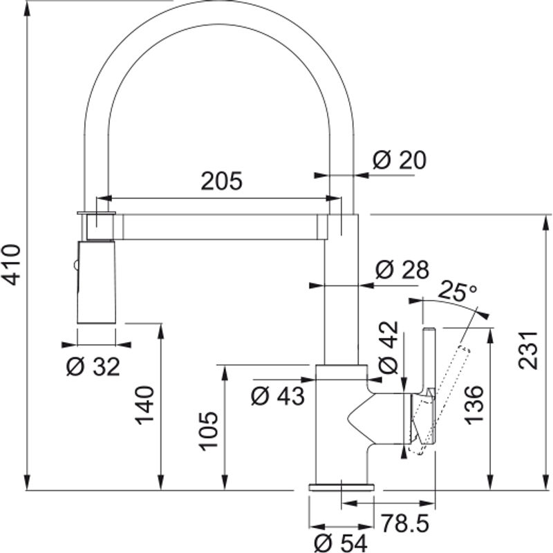 Смеситель для кухни Franke Lina Semi-pro 115.0626.085 хром/черный