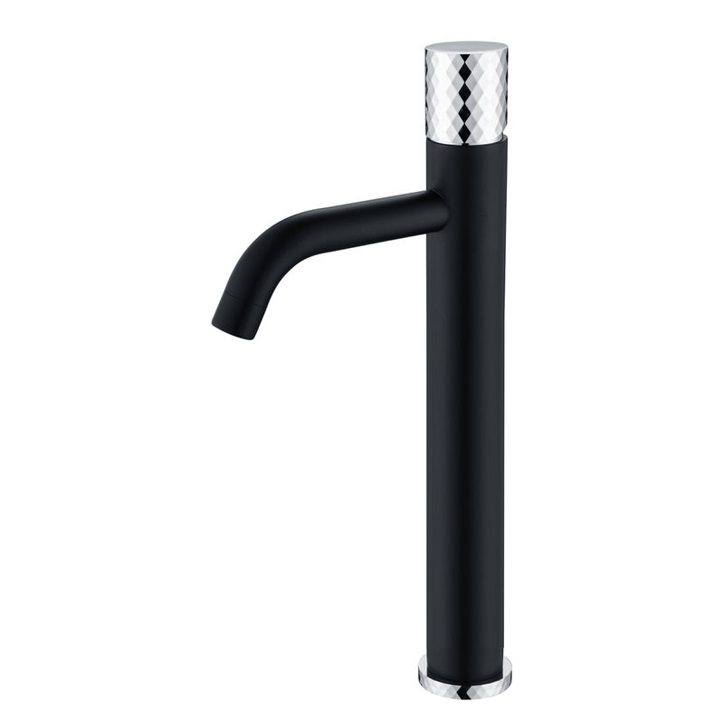 Смеситель для раковины BOHEME Stick 122-BCR высокий Diamond Black Chrom
