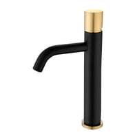 Смеситель для раковины BOHEME Stick 122-BG.2 высокий Diamond Black Gold — 1
