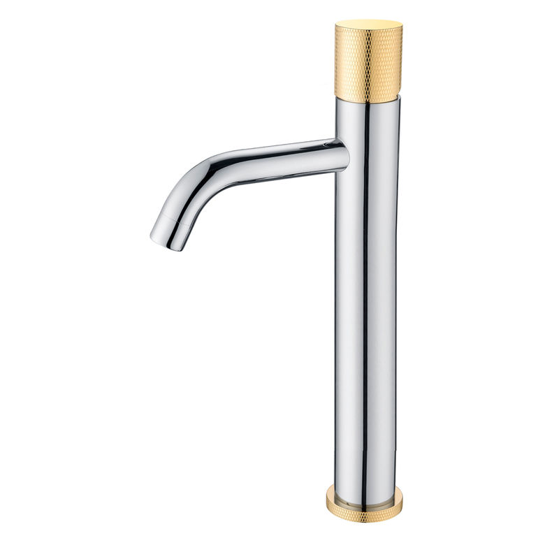 Смеситель для раковины BOHEME Stick 122-CRG.2 высокий Diamond Chrom Gold