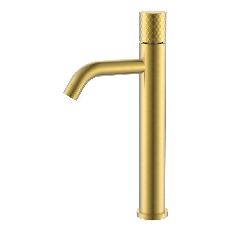 Смеситель для раковины BOHEME Stick 122-MG высокий Diamond Mat Gold