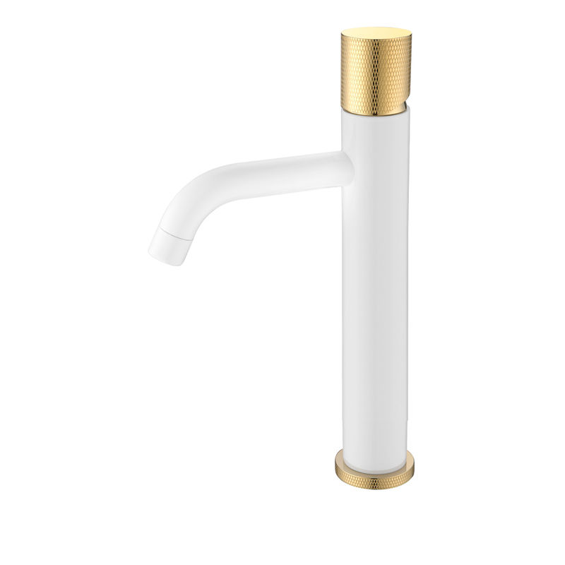 Смеситель для раковины BOHEME Stick 122-WG.2 высокий Diamond White Gold