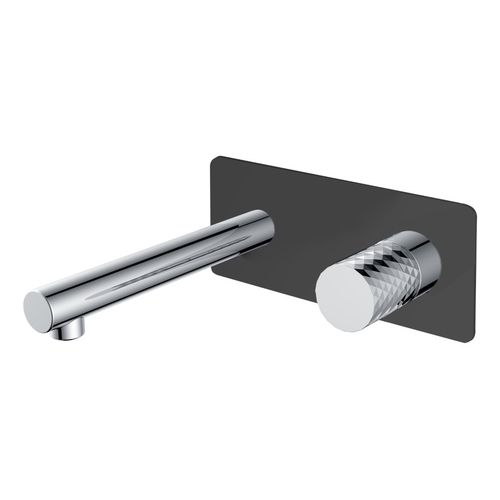 Смеситель скрытого монтажа для раковины BOHEME Stick Diamond 125-BCR из стены Black Chrom