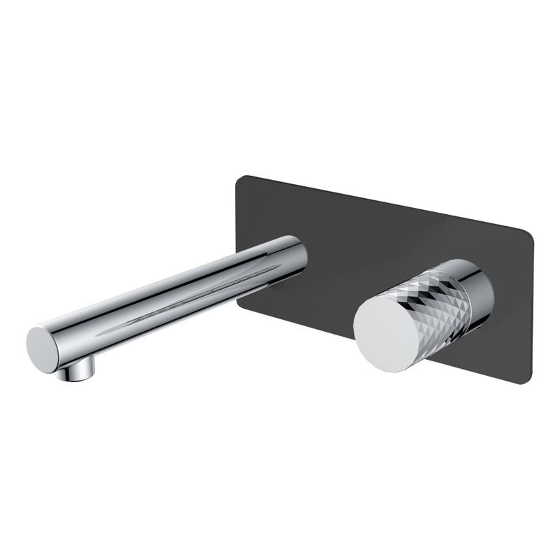 Смеситель скрытого монтажа для раковины BOHEME Stick Diamond 125-BCR из стены Black Chrom